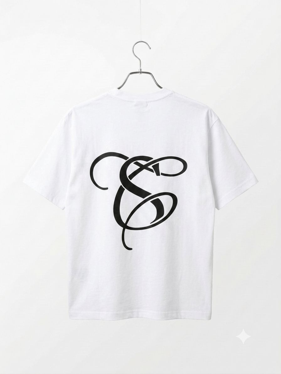 Unisex White Printed T-Shirt (Oversize)