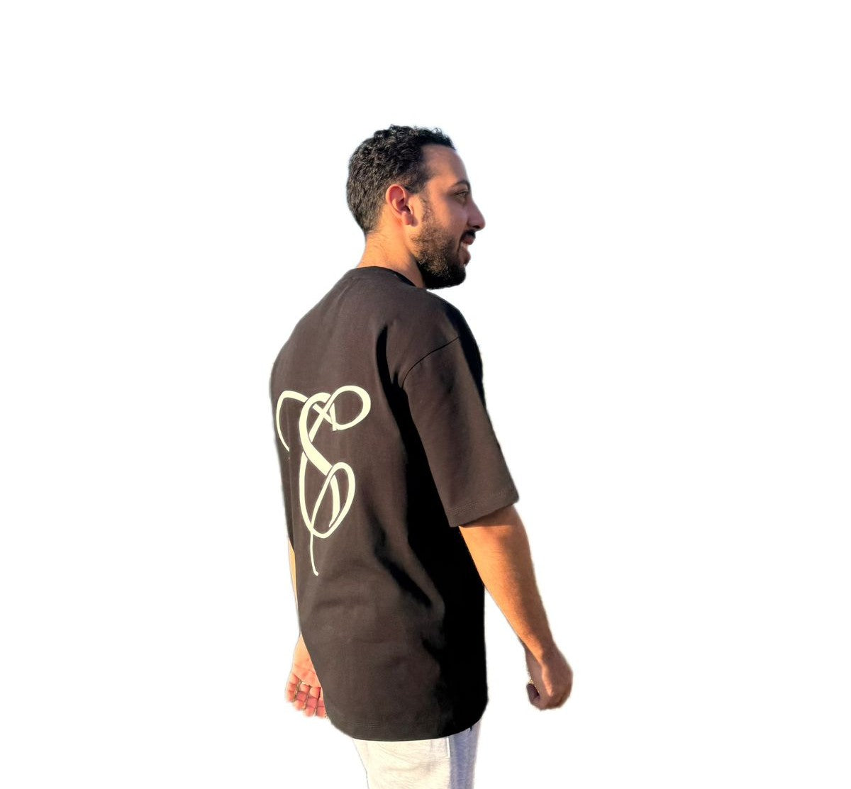 Unisex Black Printed T-Shirt (Oversize)