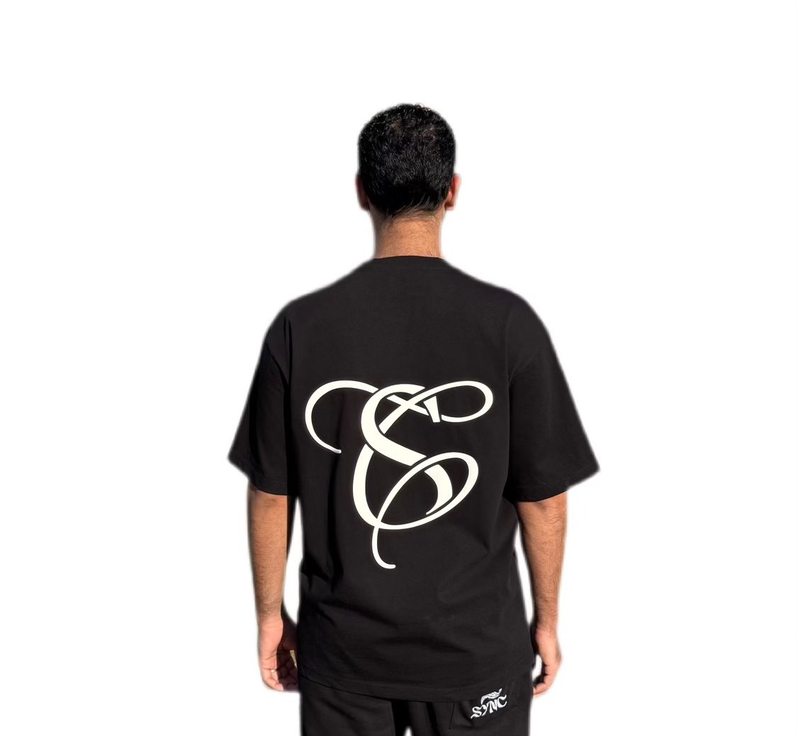Unisex Black Printed T-Shirt (Oversize)