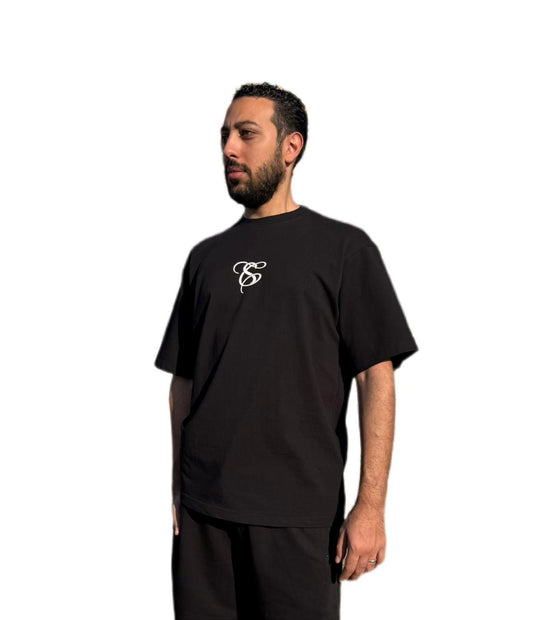 Unisex Black Printed T-Shirt (Oversize)