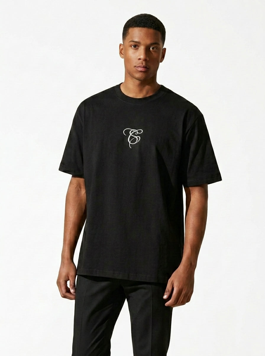 Unisex Black Printed T-Shirt (Oversize)