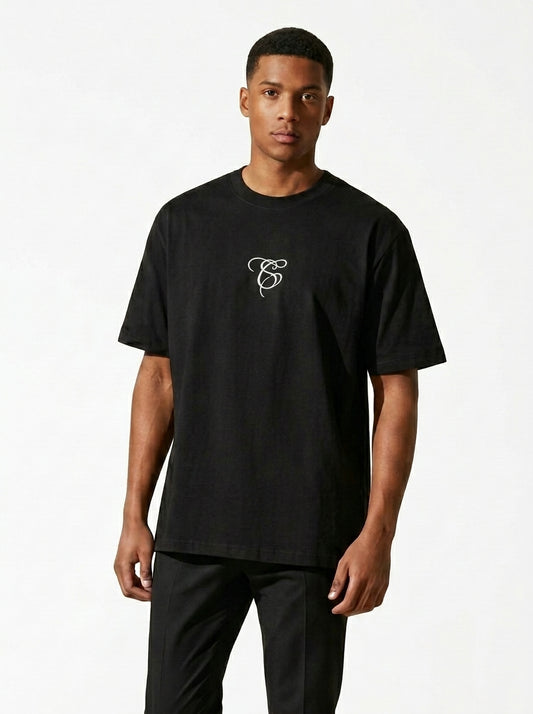 Unisex Black Printed T-Shirt (Oversize)